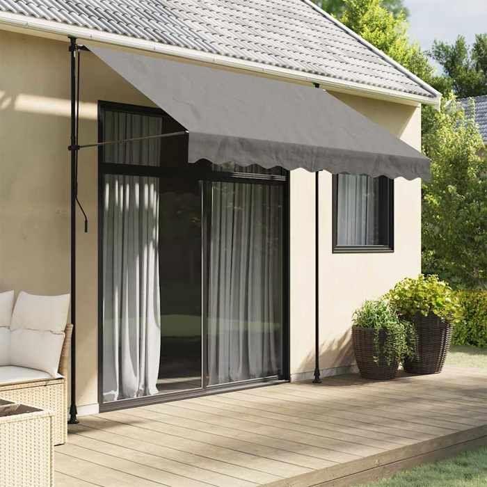 VidaXL Auvent Rétractable, Store avec Hauteur Réglable, Marquise Soleil de Balcon, Banne de Jardin Terrasse Patio, 368739