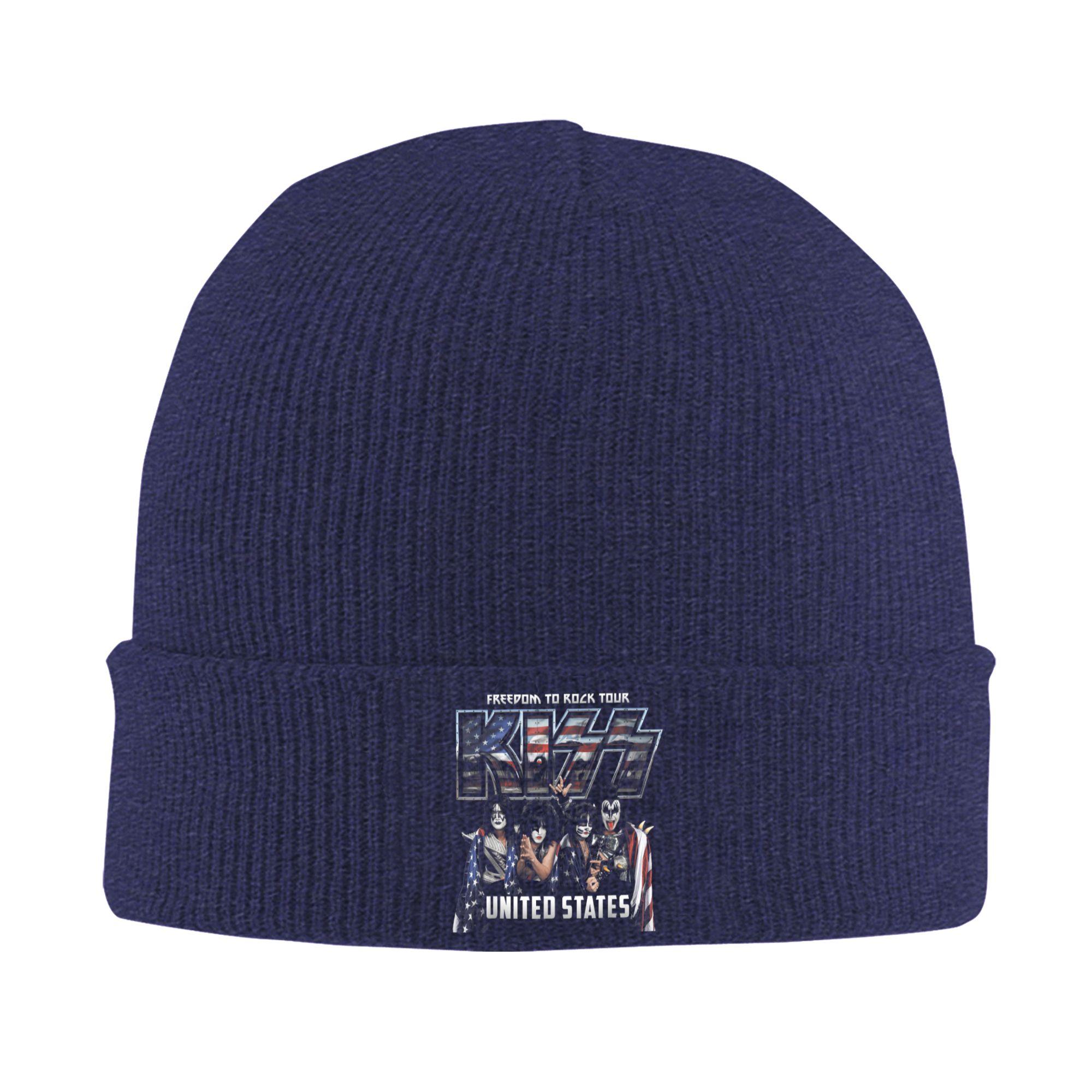 

KISS Freedom to Rock Knit Hat Beanie Hats Gym Head Wrap Men Women Bonnet Hats Spring Pattern Vintage Caps Gift One Size