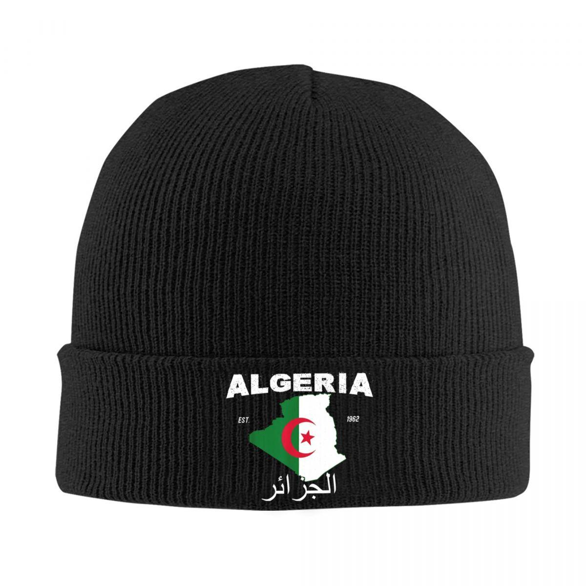 

Algeria Flag Algerian National Day Knitted Caps for Women Men Skullies Beanies Autumn Winter Hats Acrylic Warm Caps One Size