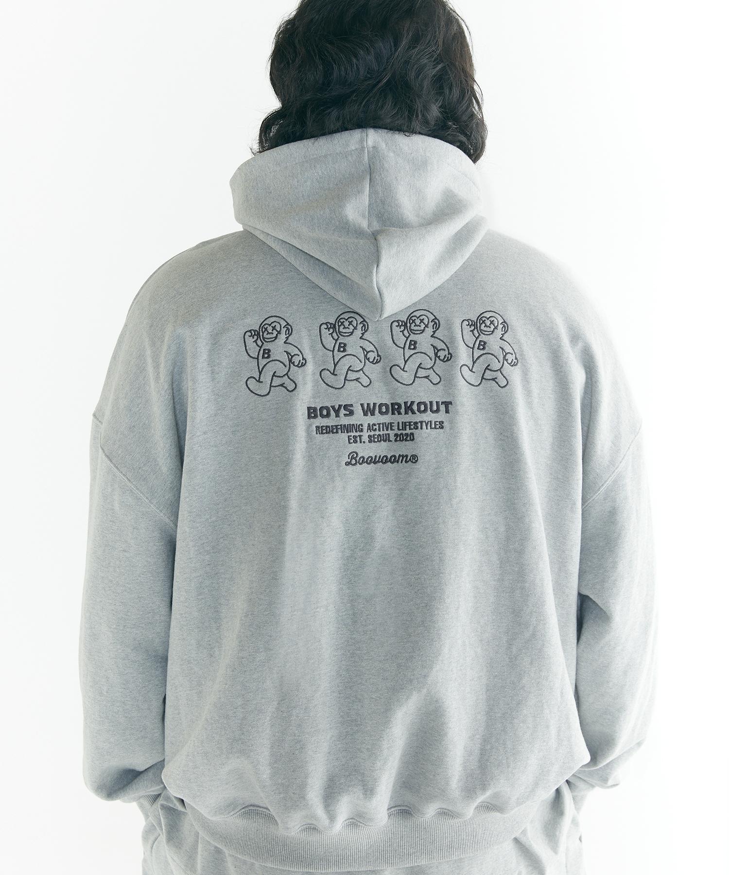 Buboom [Big Size] Forerunners Oversized Heavy Sweat Hoodie Melange 2_Xxl(115~125)