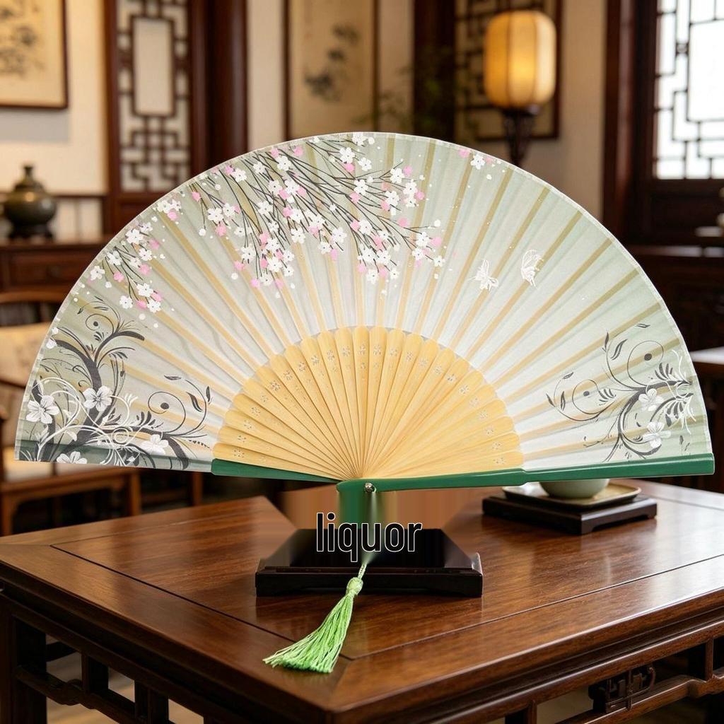 Er Qing Ancient Chinese Hanfu Dance Fan: Portable Silk Fan for Women