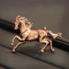 Retro Zodiac Galloping Horse Brooch: Three-Color Enamel Pin Accessory for Men
