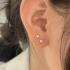 Silver Zircon Star Tiny Stud Earrings for Women Fine Jewelry Minimalist Ear Hole Care Accessories Gifts
