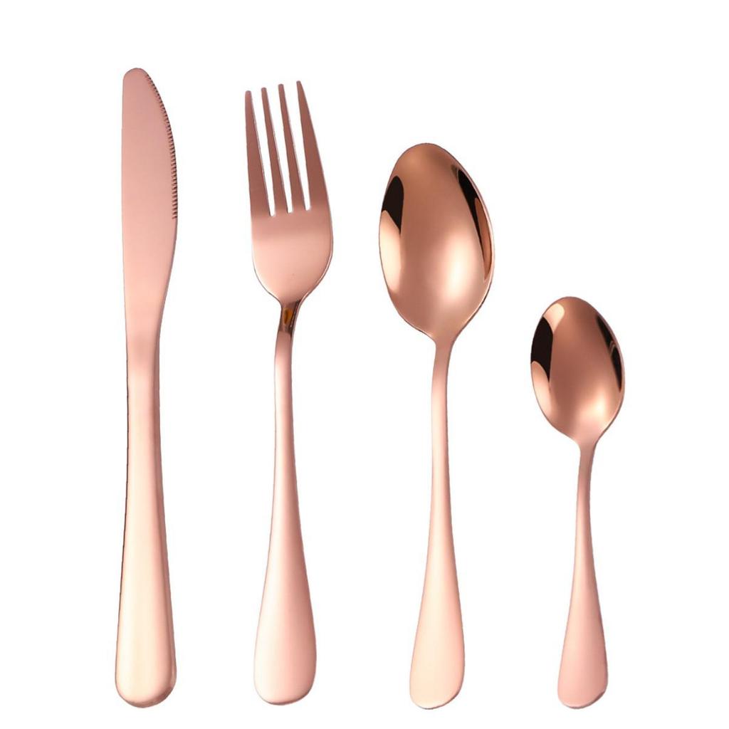 1010 Stainless Steel Western Cutlery Set: Thickened Knife, Fork, Spoon for Hotel & Home, Available In 4 or 24 Pieces
