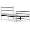 Vidaxl Struttura Letto in Metallo con Testiera e Pediera, Nera, 100X190Cm