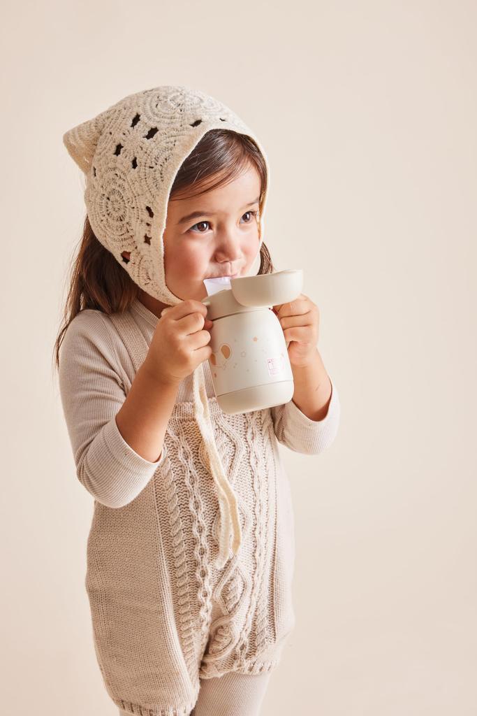 Richell Try Insulated Cup 1 for Ages 8 Months and Up Easy-to-Drink Mug, 300ml, Beige, Piece,