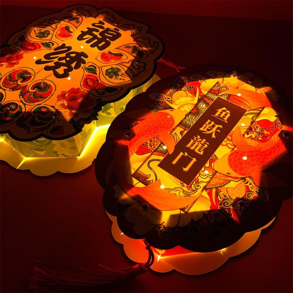 

Hand Made DIY Chinese Lantern Assembled Mid-autumn Portable Lamp Decorative Style B