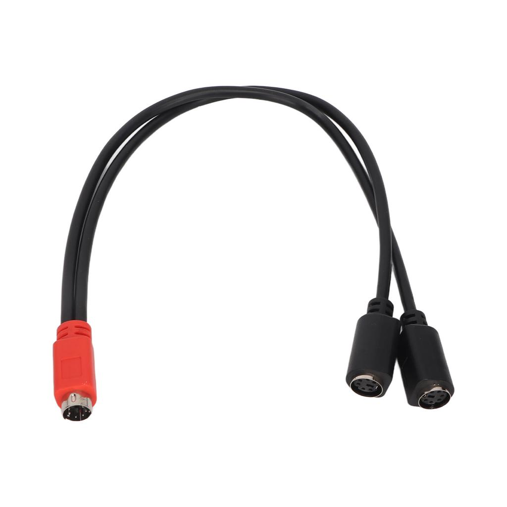MINI DIN 6 Pin Male To 2 MINI DIN 6 Pin Female Cable Red Black Head MINI DIN 6 Pin Y Splitter Cable 1.0ft