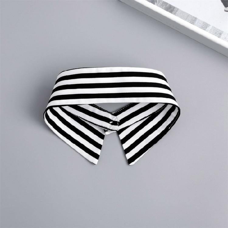 Modern Black White Striped Faux Collar Insert Detachable Collar False Lapel Blouse Collar False Collar Fashion Statement