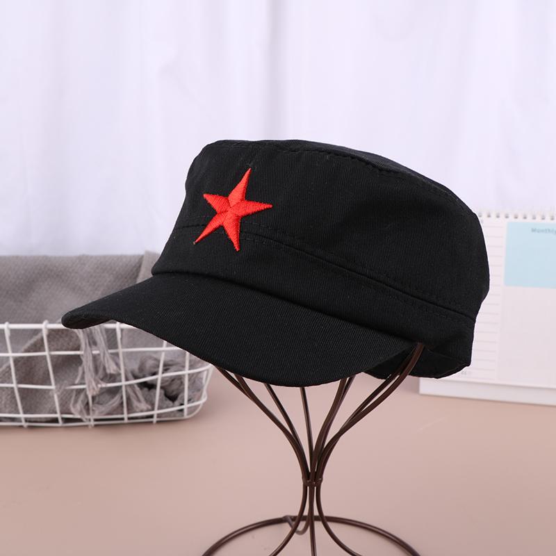 Solid Colors Men Women Army Cap Cadet Military Patrol Hat Golf Driving Red Star Pentagram Casual Hat