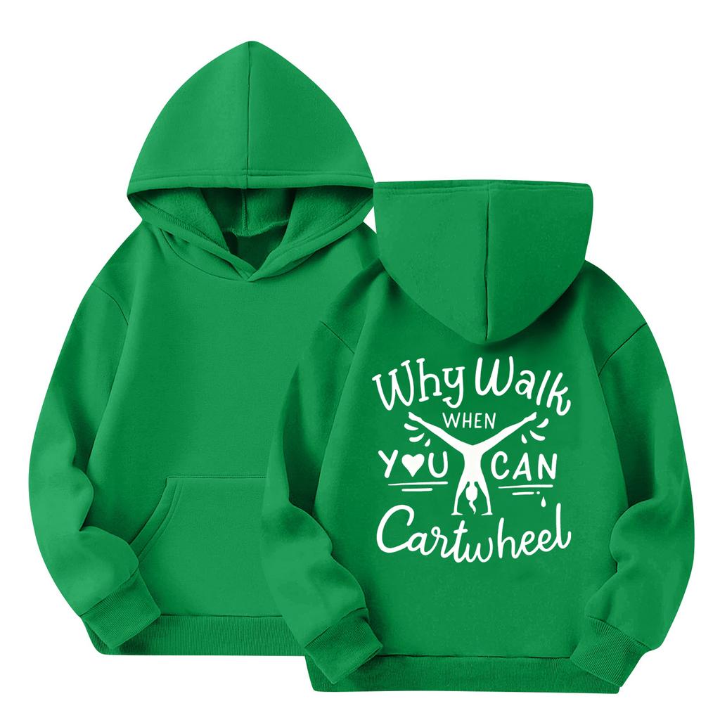 Children's Casual Round Neck Printed Pullover Long-sleeved Hooded Sweatshirt Top