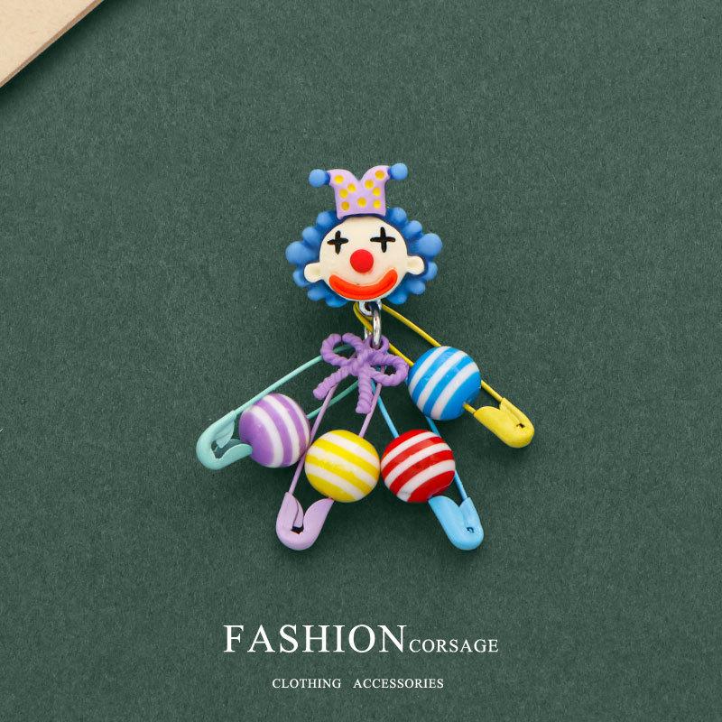 Circus Clown Brooch: Versatile, Creative, and Fun Pin for Bags and Pencil Cases