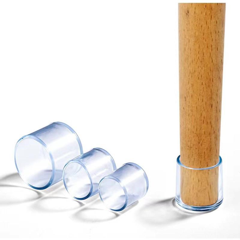 Square/Round Anti-Noise Chair Leg Cap Rubber Feet-Protector Pads Non-slip Transparent Table Feet Covers Furniture Leveling Feet