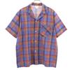 WYNDHAM 80s Vintage New Zealand Check Pattern Short Sleeve Open Collar Shirt Men's Used