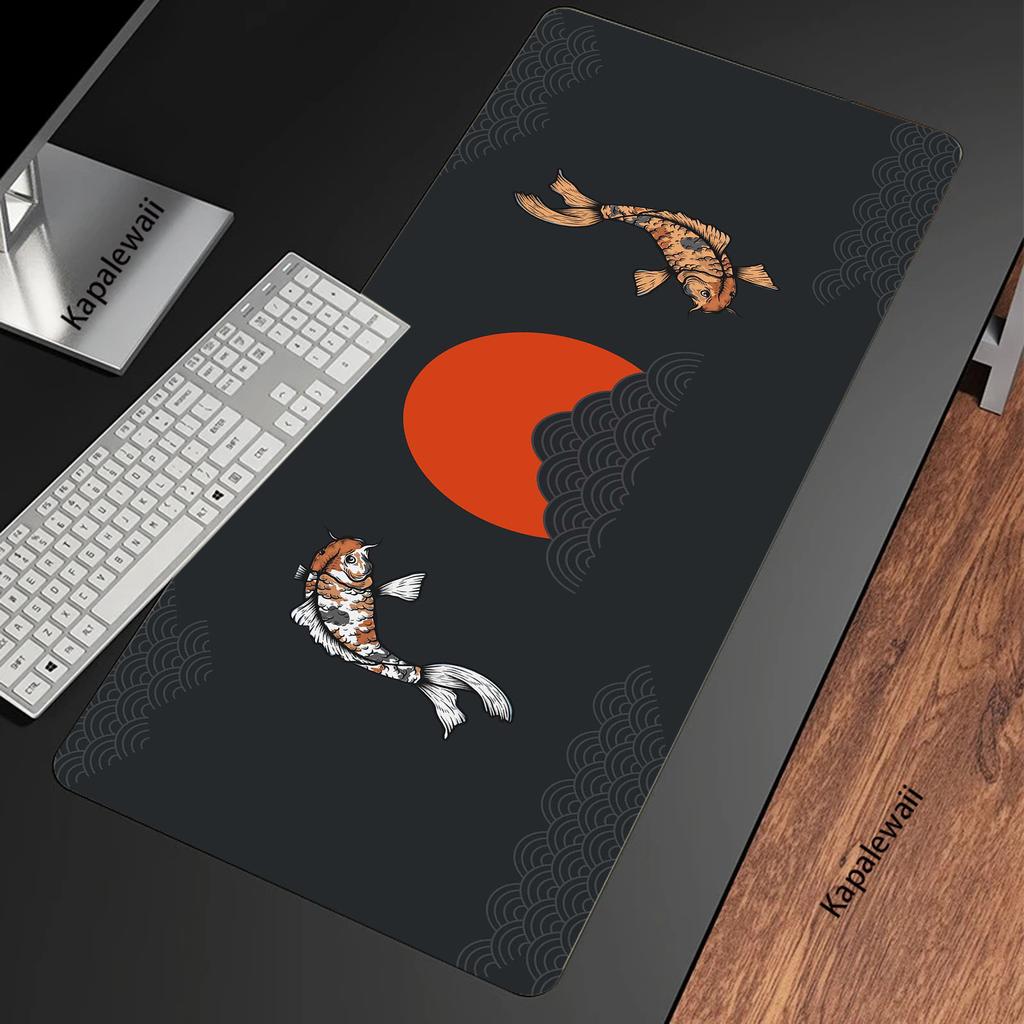 Japanese Koi Gaming Mouse Pad Large Gamer Mousepad Notebook Computer Desk Mat XXL Locking Edge Mouse Mat Rubber Keyboard Pads