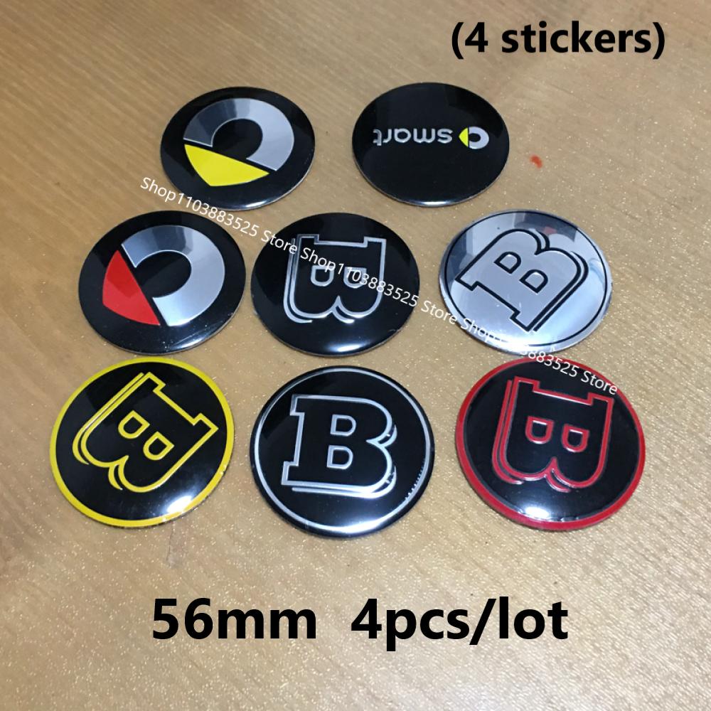 56mm Modified Wheel Center Hubcap Badge Sticker for BRABUS Smart #1 #3 #5 W213 W204 W205 W464 G63 G65 G500 G350 W210 W211 W220