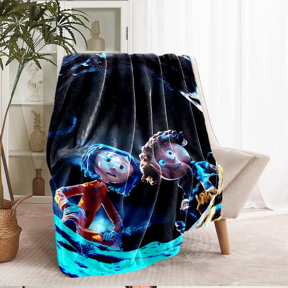 Coraline Theme Printed Blanket - Perfect for Couch, Bed, Travel & Outdoor Use | Machine Washable, Cozy & Durable.