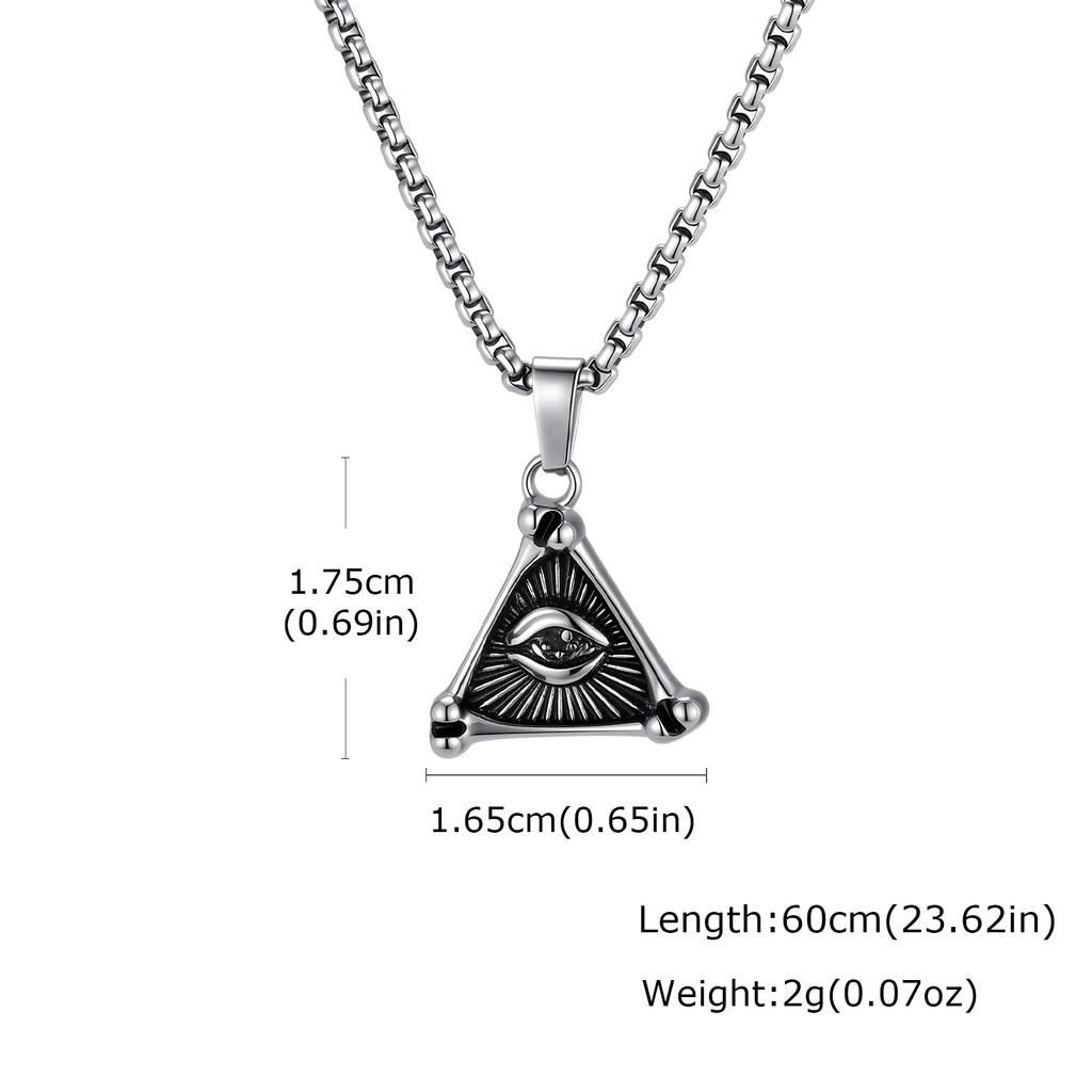 Vintage Eye of God Pendant Necklace for Men, Stainless Steel All-Seeing Eye Necklace, Retro Fashion Jewelry Accessories Gift