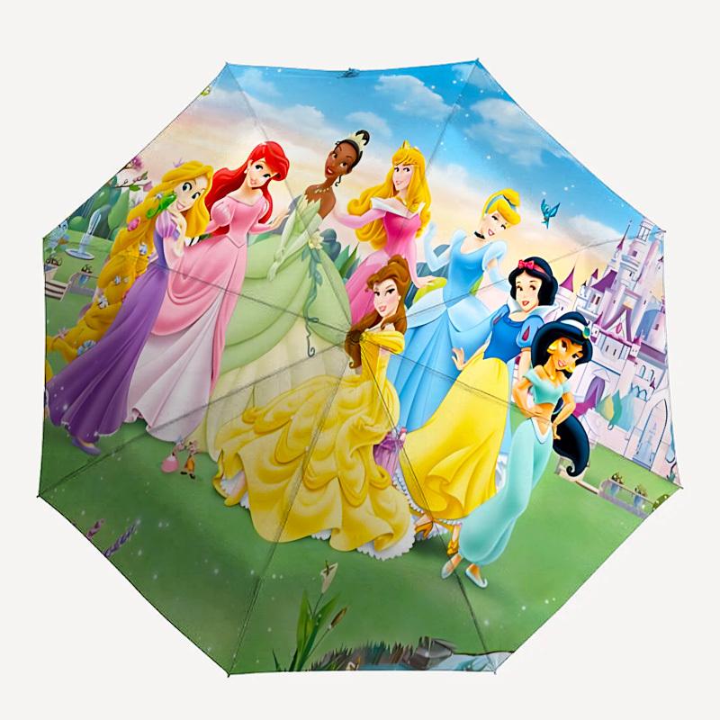 Princesses Castle Themed Automatic Opening and Closing Umbrella, Brightly Colored 8-rib Portable Umbrella, Suitable for Men and Women, A Per
