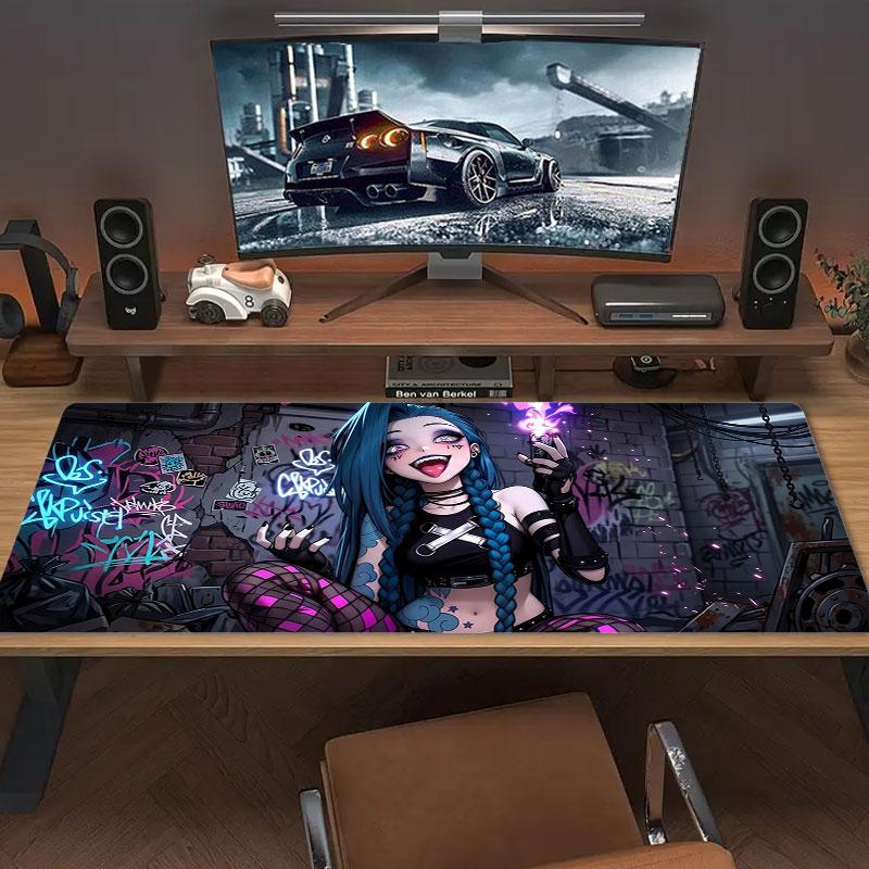 Cyberpunk Warrior Large Size Mouse Pad Large Gaming Table Cushion Nonslip Laptop Tablet Big Mousepad Xxl Mat Mini Pc Playmat With Lock Edge