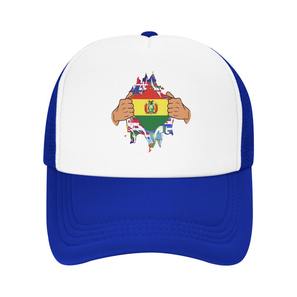 Pride of Bolivia Flag In My Heart Custom Mesh Baseball Caps For Womens High-end Male Beach Golf Hat Snapback Cap