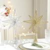 Gold Iron Art Tree Topper: Luminous Five-Pointed Christmas Star Ornament