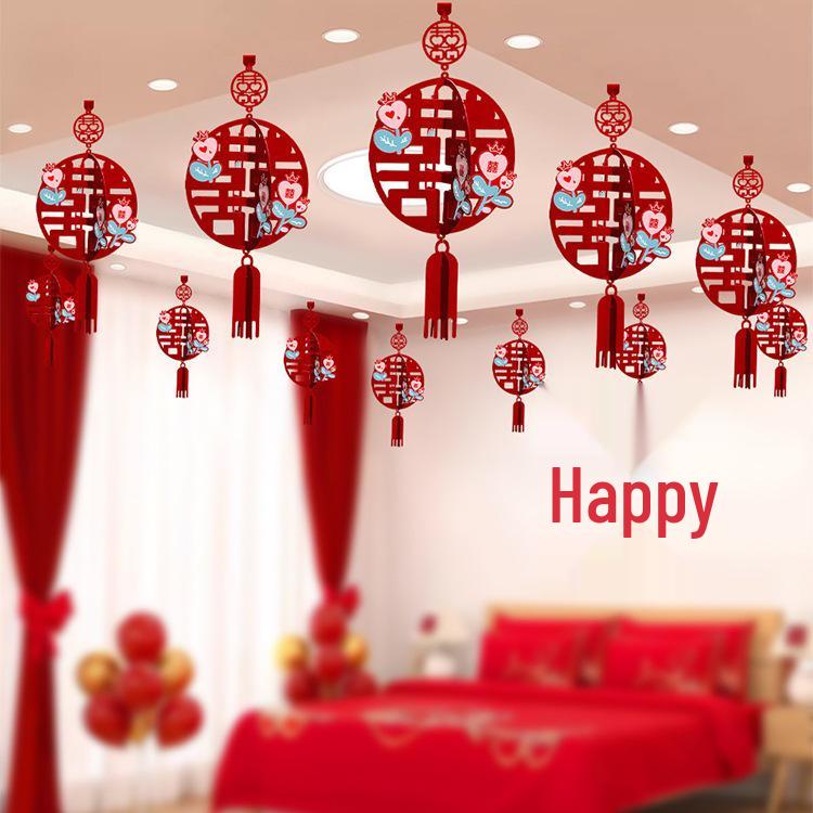 Wedding Xi Lantern Pendant for Bride and Groom Room Decoration – Living Room, Bedroom, Ceiling Hanging Ornament