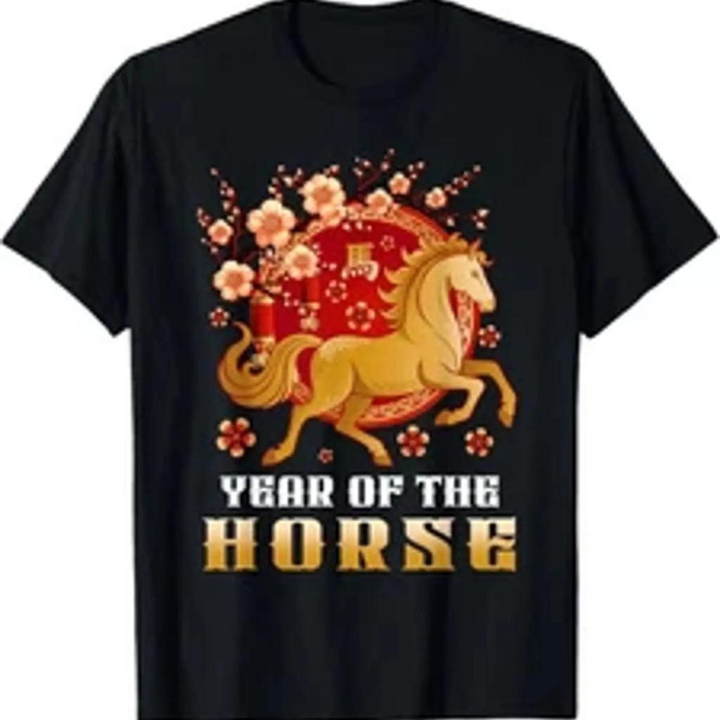 Unisexs 2026 Year Of The Horse T Shirt Lunar New Celebration With Pri Vintage Designer Clothes Top For Everyday Wear