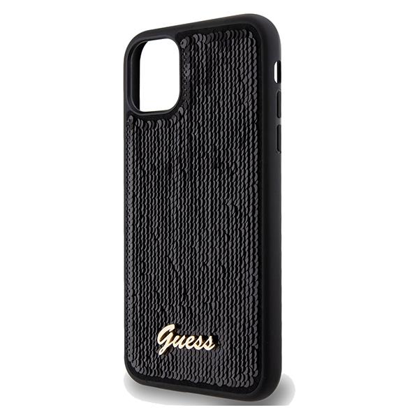 Guess Guhcn61Psfdgsk Iphone 11 / Xr 6.1 Czarny/Black Hardcase Sequin Script Metal