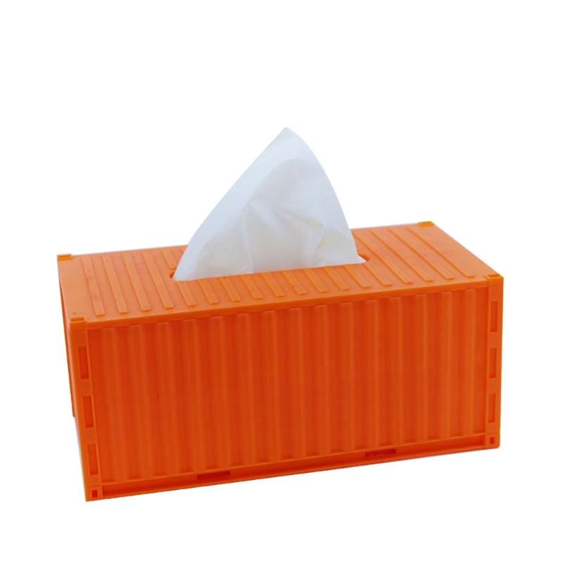Cargo Container Tissue Dispenser for Kitchen Decorative Plastic Paper Towel Box Colorful Napkin Holder for Dining Table