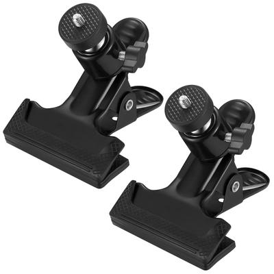 Soporte para cámara con clip para la cabeza, soporte para cámara web, soporte para teléfono inteligente, soporte de 360 grados, tornillo fuerte, adecuado para acción, juego de 2