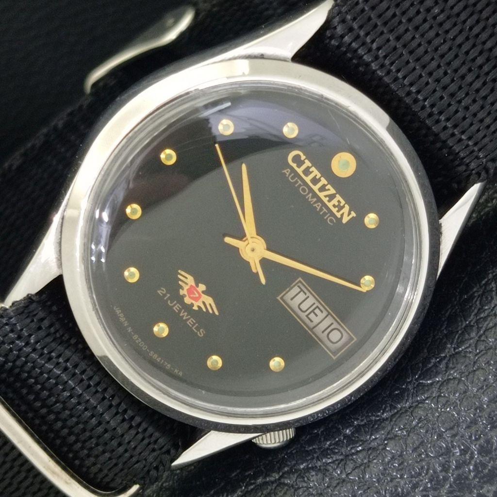 

ЯПОНИЯ ВИНТАЖНЫЕ CITIZEN АВТОМАТИЧЕСКИЕ 8200 МУЖСКИЕ ОРИГИНАЛЬНЫЙ ЦИФЕРБЛАТ ЧАСЫ a702158-5 R208-a702158