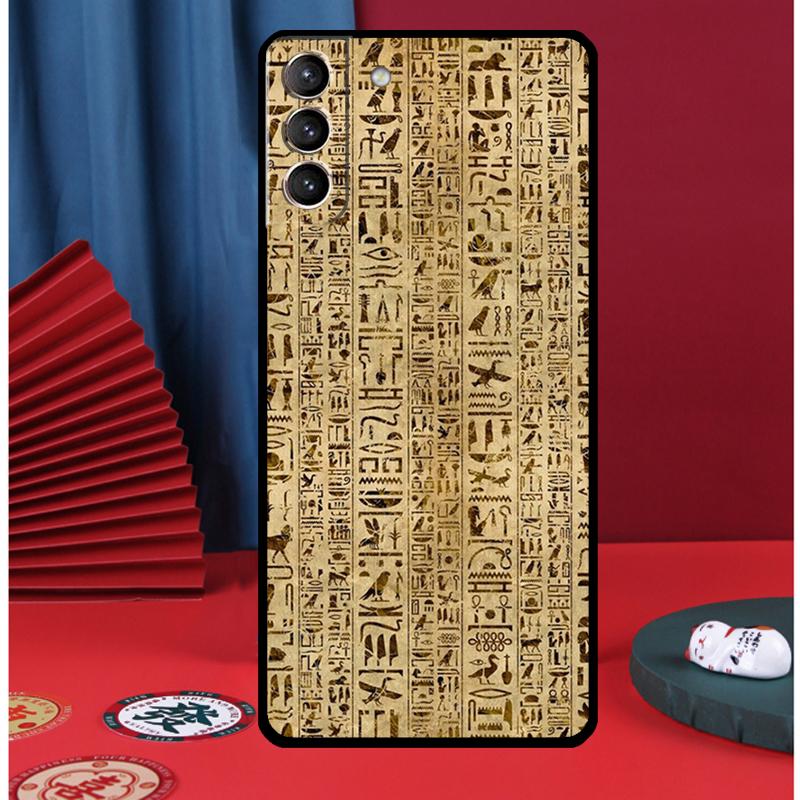 Ancient Egyptian Hieroglyphic Phone Case For Samsung Galaxy S24 Ultra S9 S10 S20 S21 S22 Plus S23 FE S25 Ultra Back Cover
