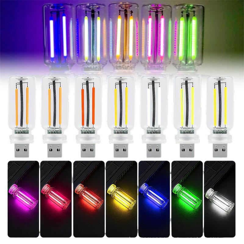 USB-Autolampe, Innenatmosphärenlicht, Retro-inspirierte Stimmungslampe, Glasflasche, kabellose Touch-LED-Autoinnenbeleuchtung