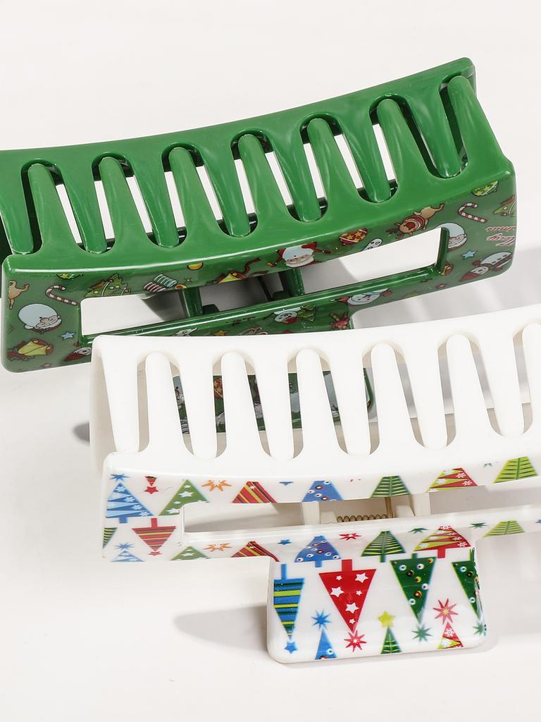 8 Stück Weihnachts-Haarspangen Klemme Schneeflocke Schneemann Design Haarschmuck Weiß Rot Grün Cartoon Haarspangen für Frauen