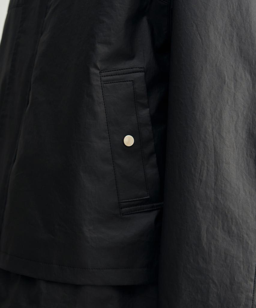 Rotember Coated Cotton High-Neck Blouson Jacket [Black]