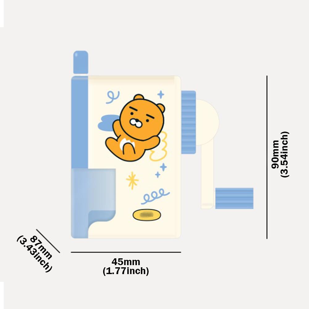 Kakao Friends Mini Pencil Sharpener with Cute Korean Character for Black Pencils, Colored Pencils, Office Supplies