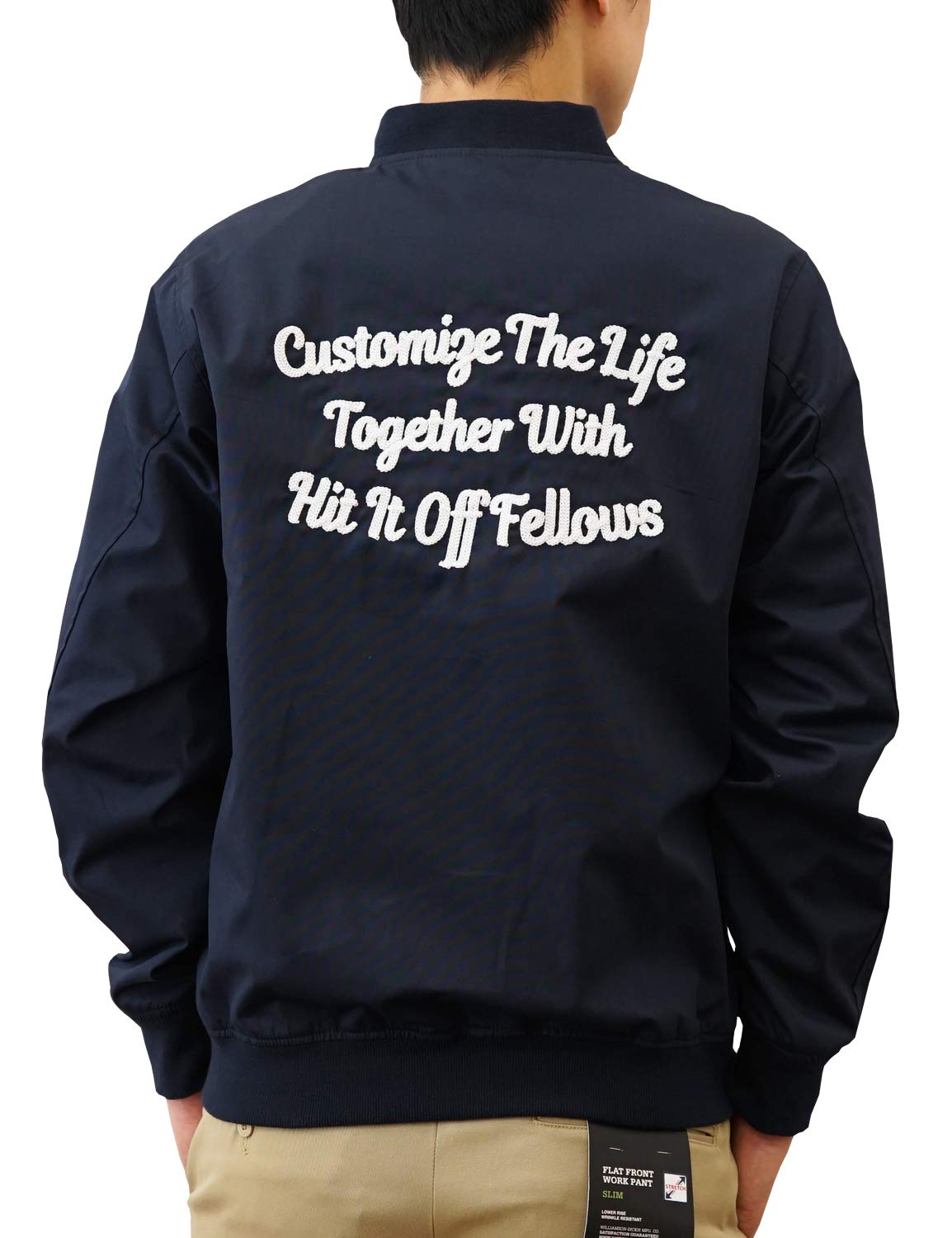 

JEANSBUG Куртка стадионная вышивка цепным стежком на заказ Куртка стадионная верхняя одежда XL Темно-синий [Jeansbug] Мужская STJK-MOTOR (86)