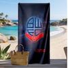 Bolton Wanderers FC Personalized Printed Beach Towel Soccer Logo Support Custom Name Text Absorbent Towel For Sport Travel Special Gift