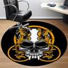 1pc Skull Ornament Office Round Area Rug, Under Office Chairs Bedroom Living Room Home Decor, Room Deco