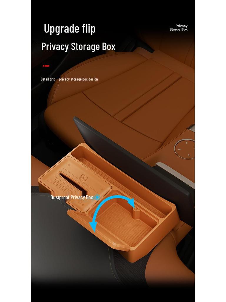 Silicone Anti-Shake Storage Box for Yu7 Screen Rear Compartment
