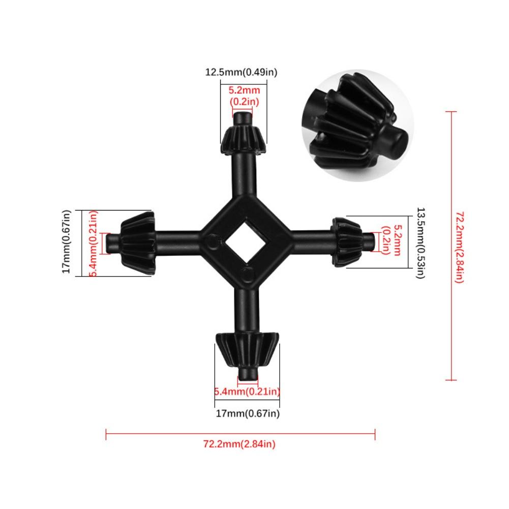 4 In 1 Cross Chuck Key Multifunctional Zinc Alloy Star Wrench 4 Way Chuck Key Spanner Ratchet Socket Star Wrench Black
