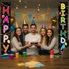 Vuzvuv Colorful Happy Birthday Banner, Door Banner Porch Sign Hanging Party Decorations for 16th 18th 21st 30th 40th 50th 60th, Indoor Outdoor Wall