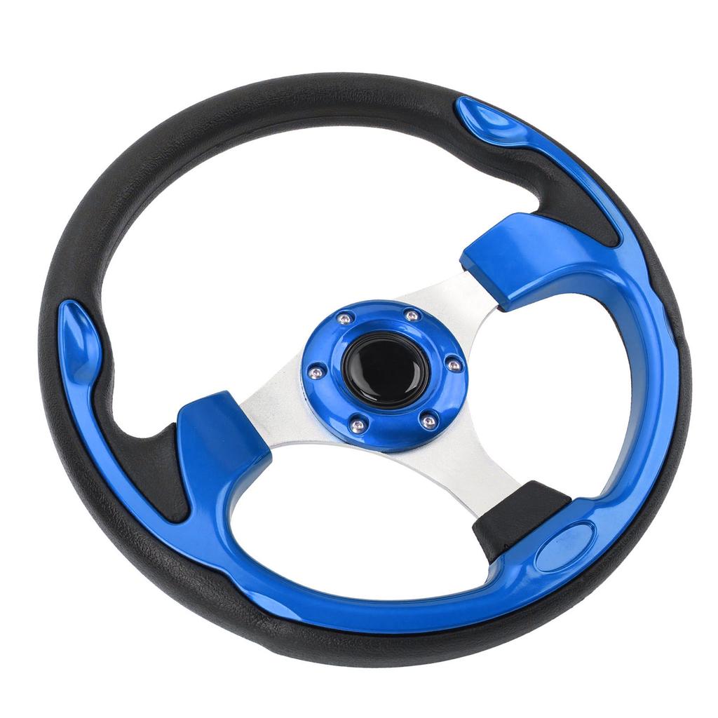 Steering Wheel Universal 13in Racing Style PU Aluminum Comfortable Grip 6 Hole Car Steering Wheel