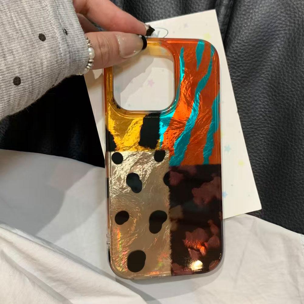 Capa de Celular Coreana Quatro Cores Padrão Leopardo Casal para iphone 17 Pro Max 16 14 7 Plus 16e 8 X XS 12 15 13 Pro 11 XR Capa