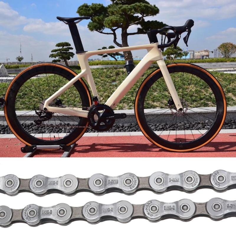 Bicycles Chain High Strength Steel Cycling Chain with Buckle, 112 Link Bike Derailleur Chain 9 Speed Bicycles Chain