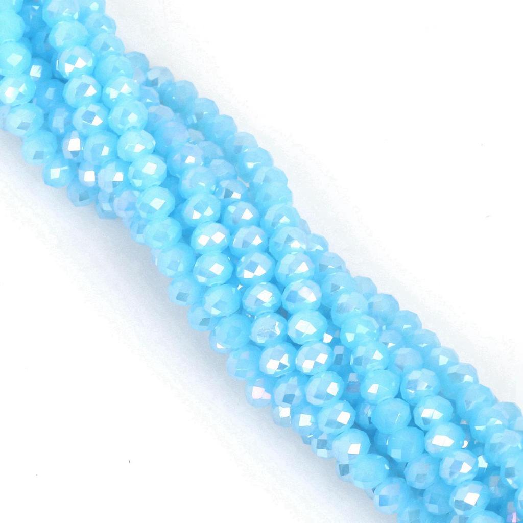 4mm Iridescent Glass Crystal Wheel Beads - Faceted Loose Abacus Beads for DIY Projects
