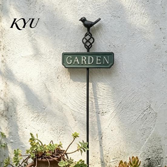 Metal Ground Anchors for Plants Retro Bird Garden Stake, Sign Rustic Heavy Duty Piles Yard Decoration with Stake Flower Bed, Lawn Vintage Style Stakes