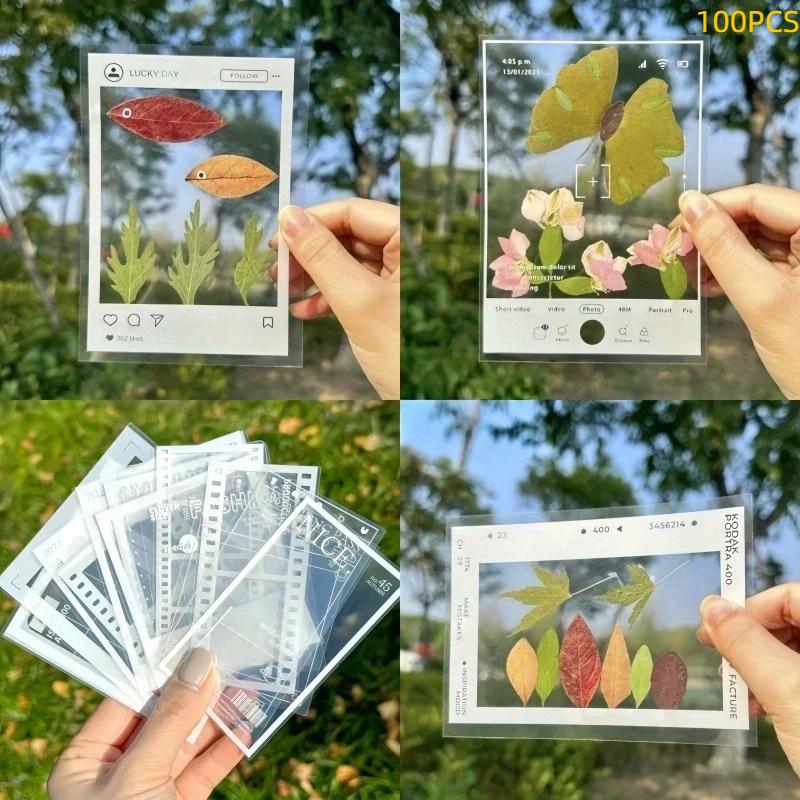 Diy Transparent Specimen Bookmarks Plastic Frame For Pressed Leaves Flowers Pressed Flowers Herbarium Journal Scrapbooking