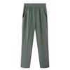 Dames Plus Size Effen Kleur Dunne IJszijde Negenminutenbroek Zomer Bovenkleding Rechte Casual Broek